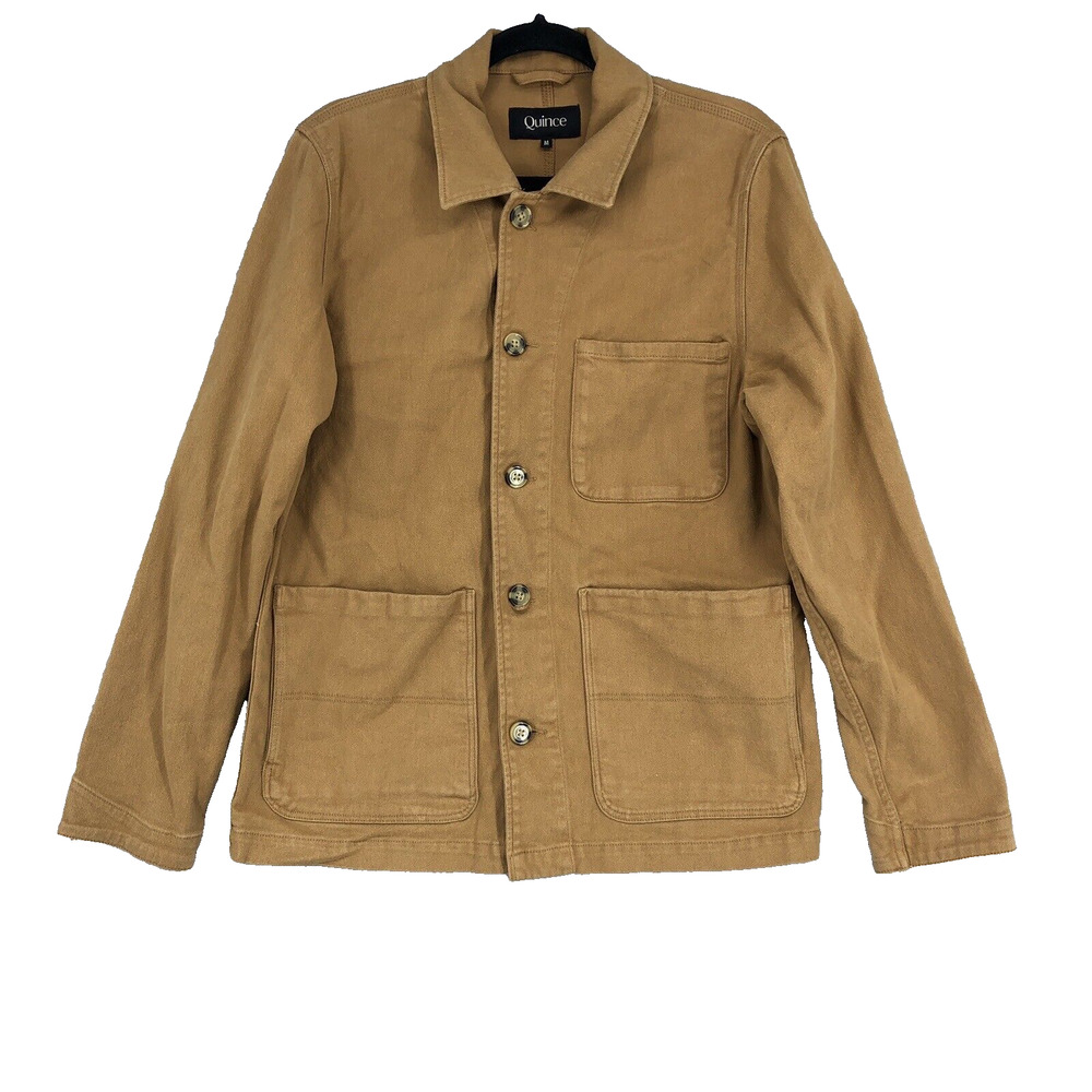 Quince Womens Jacket Chore Button Down Pockets Tan Brown Medium M